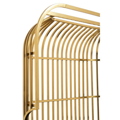 Close-up of the gold-finish metal dome frame detail