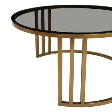 Close-up of tinted glass tabletop finish