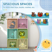 Kids Storage Unit With 3 Fabric Drawers Ideal for Toys and Books White AOSOM