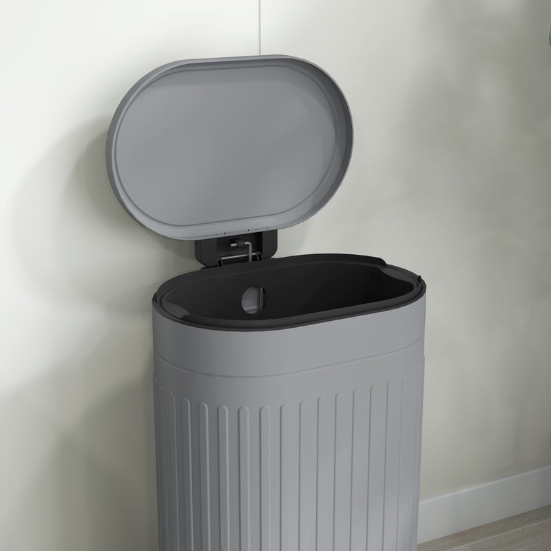 Grey 30L Metal Kitchen Bin with Soft Close Lid by HOMCOM