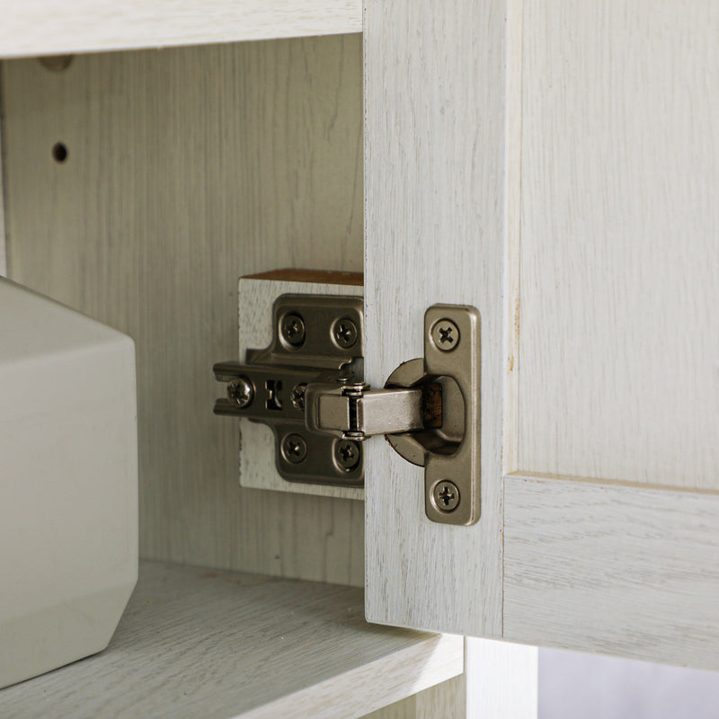 White Wall Mounted Farmhouse Bathroom Storage Cabinet by kleankin