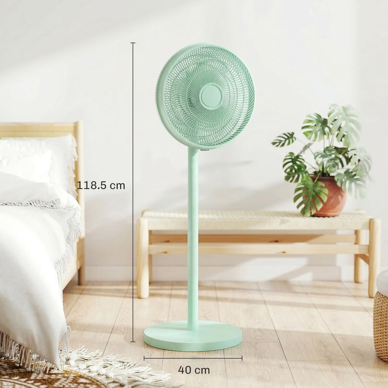 Standing Fan with Remote Control and Timer for Quiet Home Cooling Green AOSOM