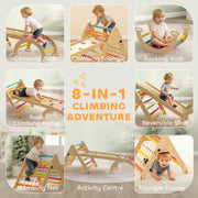 8 in 1 Toddler Climbing Frame with Slide Arch and Ladder for Indoor Play Multicolour AOSOM