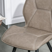 Set of 4 Racing Style Dining Chairs with Ergonomic Back and Steel Legs for Home Brown AOSOM