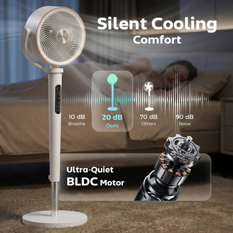 Pedestal Fan with Quiet 12 Speed Cooling and Remote for Bedroom or Living Room White Homcom