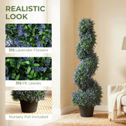 Artificial Lavender Topiary Trees Set of 2 for Easy Year Round Home or Garden Colour Purple AOSOM