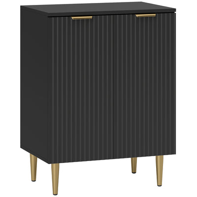 Adjustable Sideboard with Storage Shelves Ideal for Living Room or Hallway Black AOSOM