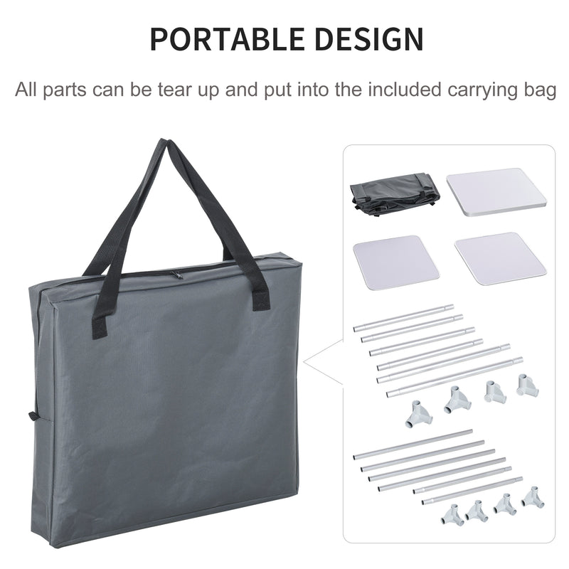 Camping Kitchen Unit with Shelves and Carry Bag for Organised Outdoor Cooking Grey