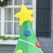Close-up of the yellow star and top of the inflatable tree