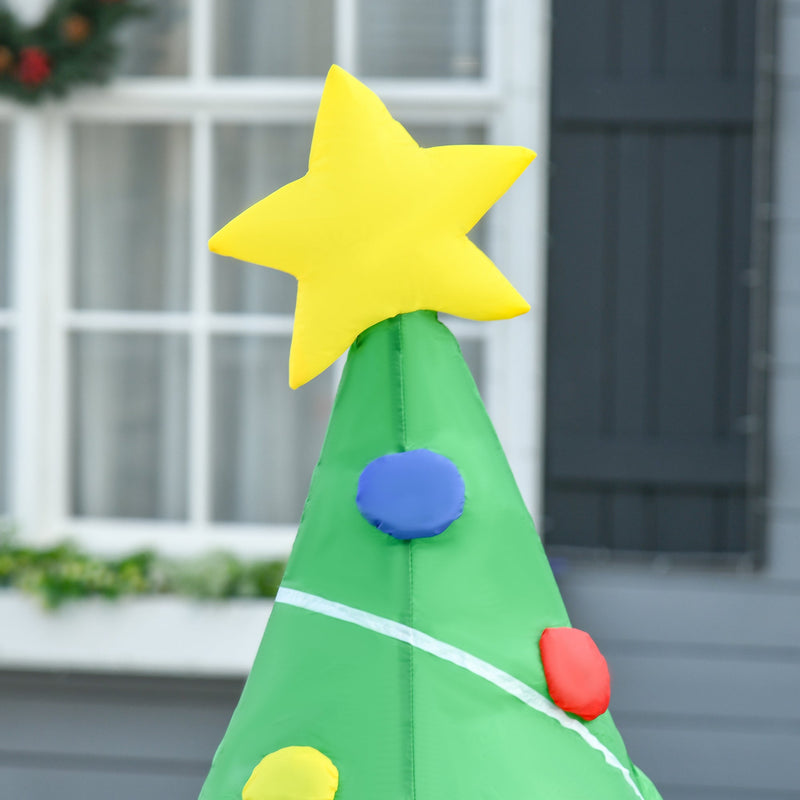 Close-up of the yellow star and top of the inflatable tree