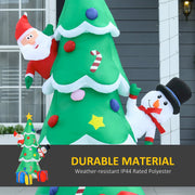 Close-up of Santa, snowman and tree fabric with durable IP44 polyester callout