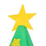 Close-up of the yellow star on top of the inflatable tree