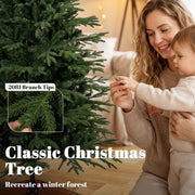 Close-up of the 2081 branch tips on the 6ft tree with a mother and child