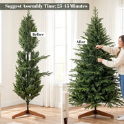 6ft tree before and after shaping the hinged branches