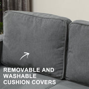Close-up of the back cushion showing the removable, washable zip cover