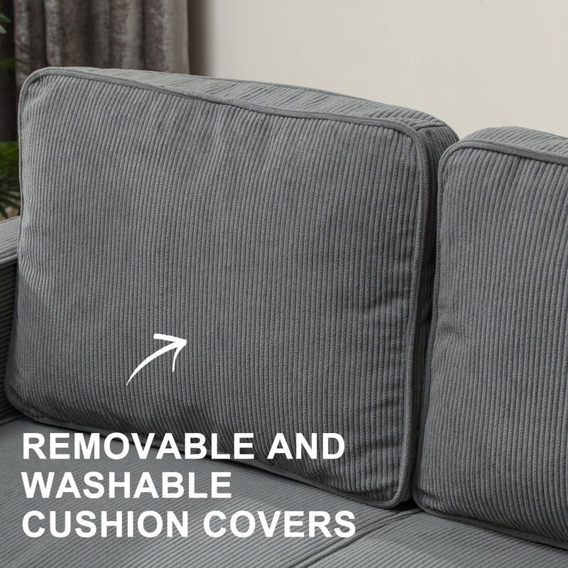Close-up of the back cushion showing the removable, washable zip cover