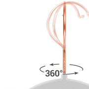 Close-up of the rose gold hook rotating 360 degrees on its base
