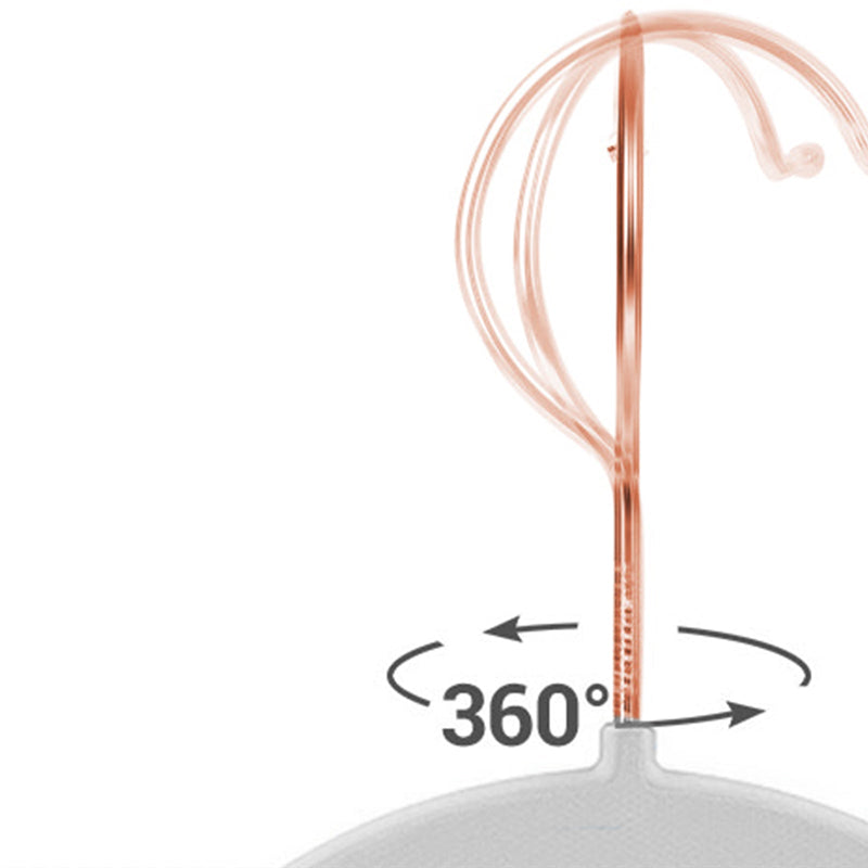 Close-up of the rose gold hook rotating 360 degrees on its base
