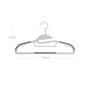 Dimension diagram showing 41.5 cm width and 22.5 cm height with the rose gold swivel hook
