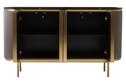 Grey fluted sideboard studio shot, front view