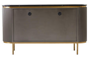 Grey fluted sideboard studio shot, angled view