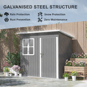 Feature panel on the galvanised steel structure, listing rain protection, snow protection, rust prevention and zero maintenance