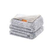 Grey Ombre Waterproof Dog Blanket Extra Large folded on a white background by Feandrea