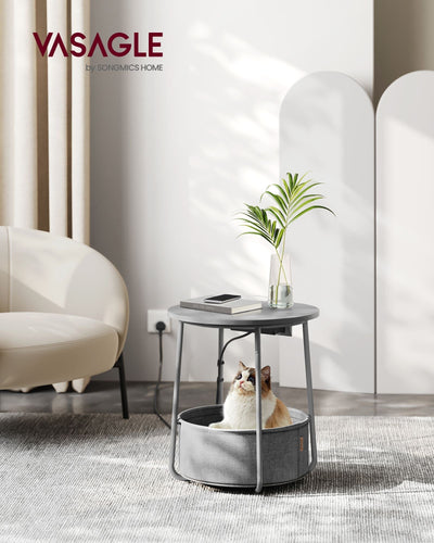 Vasagle round side table - lifestyle photo beside a sofa