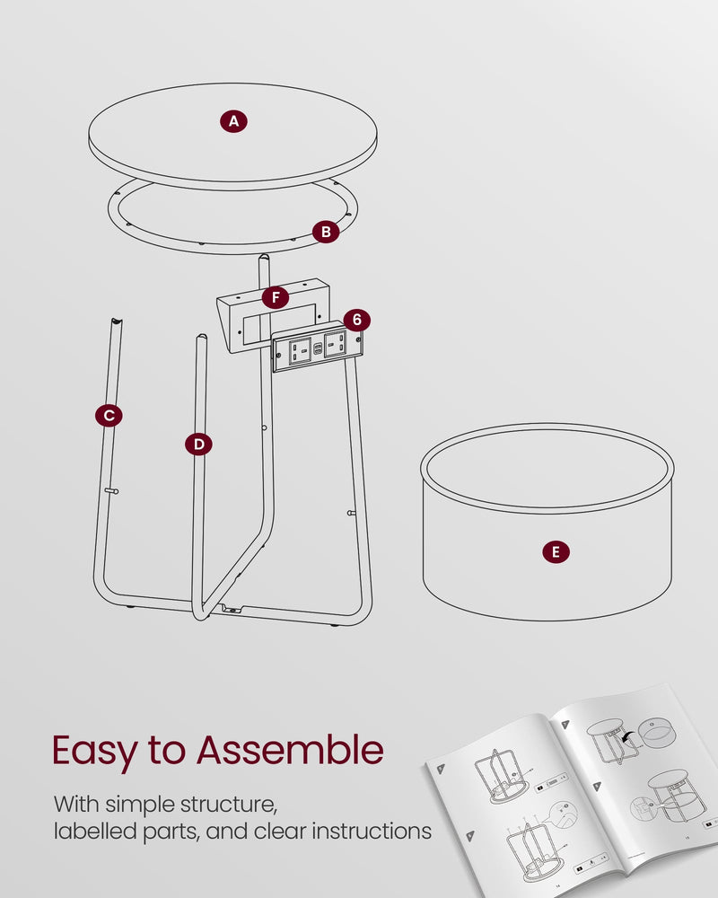 Vasagle round side table - styled living room scene