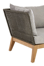 Close-up of the grey woven rope surround detail