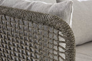 Close-up of the cotton and polyester cushion fabric