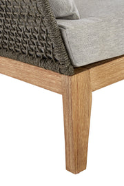Close-up of the sofa frame and stitching detail