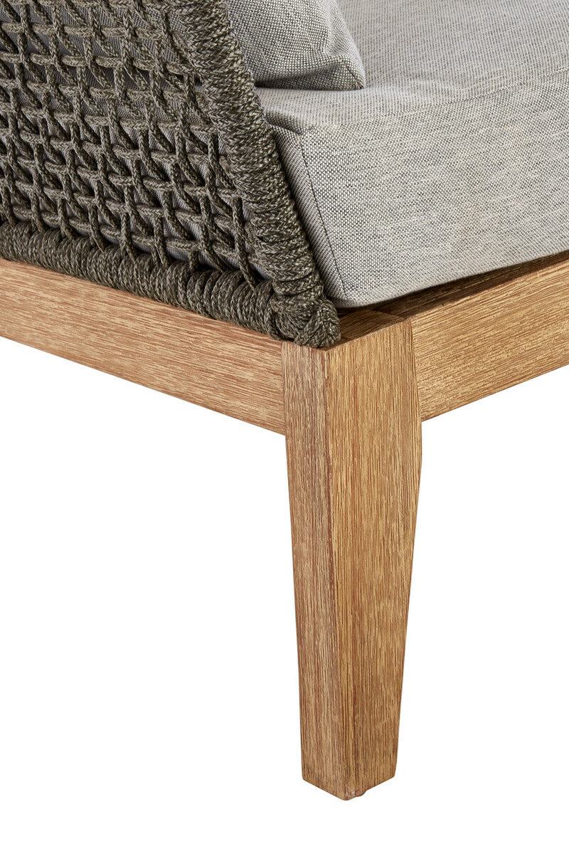 Close-up of the sofa frame and stitching detail