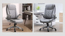 Image of a Grey Leather Office Chair 