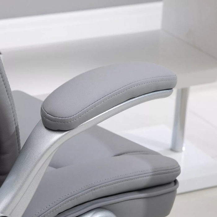 Image of a Grey Leather Office Chair 