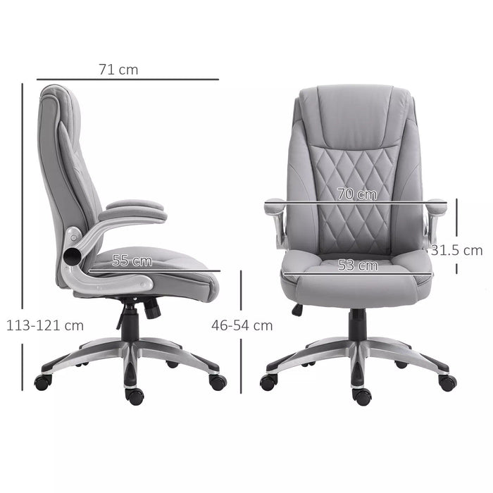 Image of a Grey Leather Office Chair 