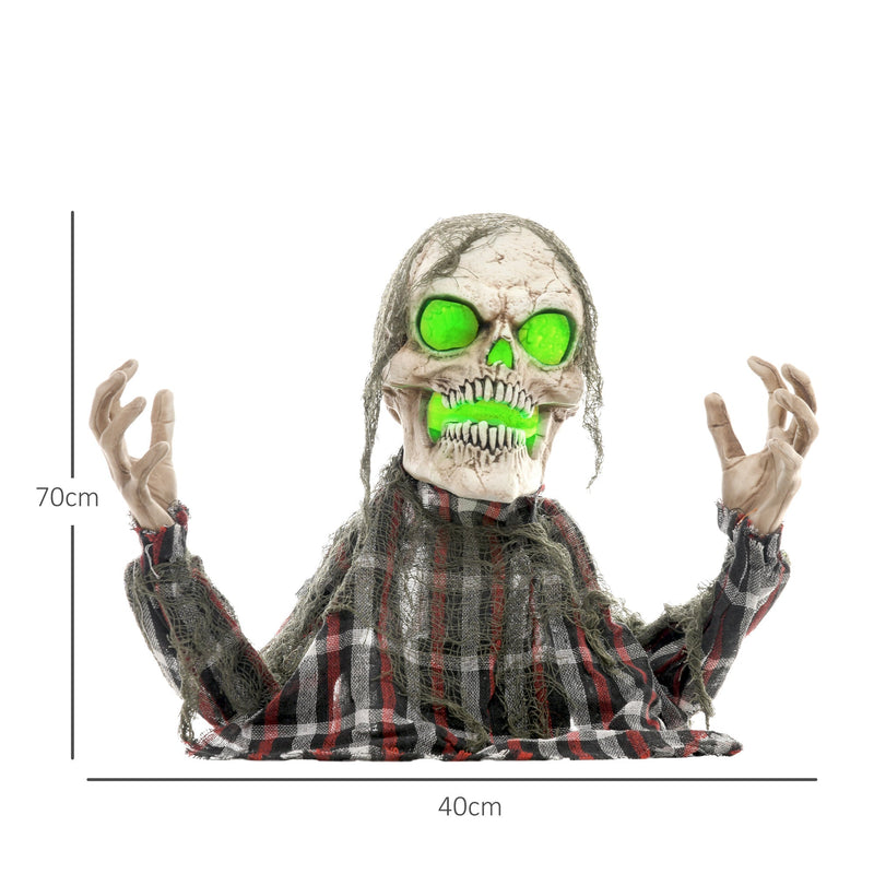 Dimensions diagram showing the Homcom groundbreaker skeleton at 70 cm tall and 40 cm wide