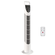 Tower Fan for Small Rooms with Quiet Oscillation and Timer White AOSOM