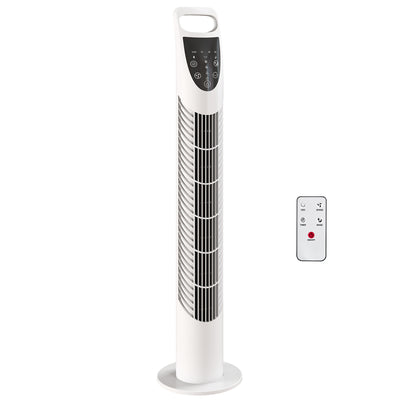 Tower Fan for Small Rooms with Quiet Oscillation and Timer White AOSOM