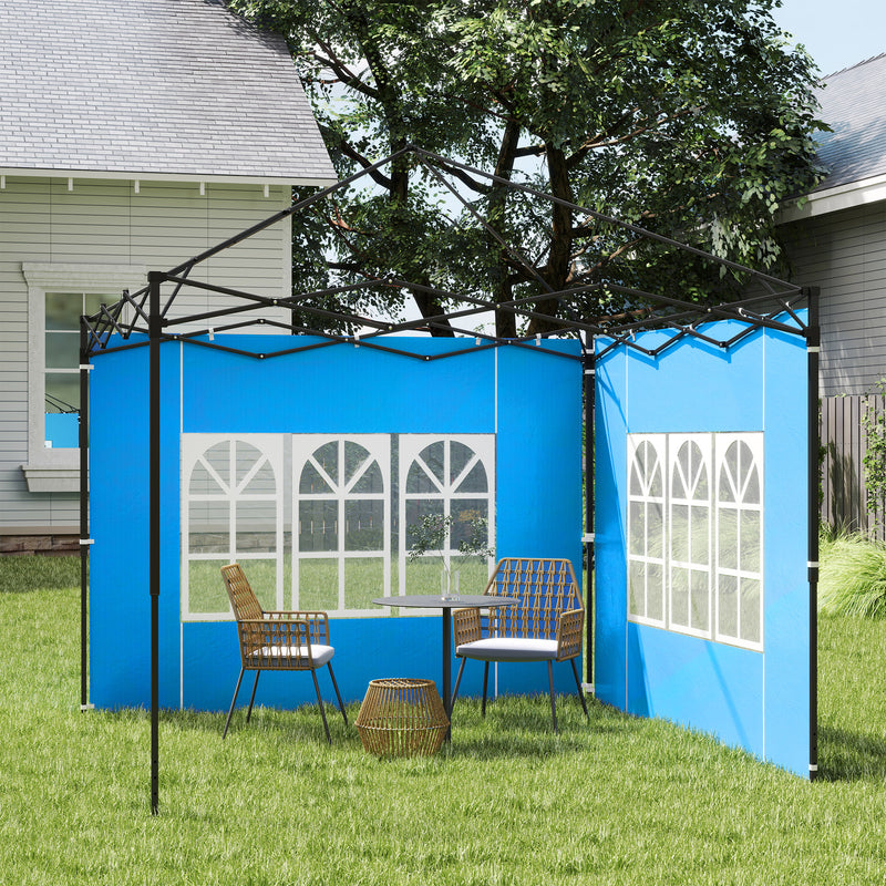 Set of Two Blue 3 x 3m Gazebo Frame Replacement Walls by Outsunny