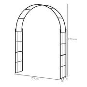 Metal Garden Arch for Climbing Plants and Outdoor Entrances Black Outsunny
