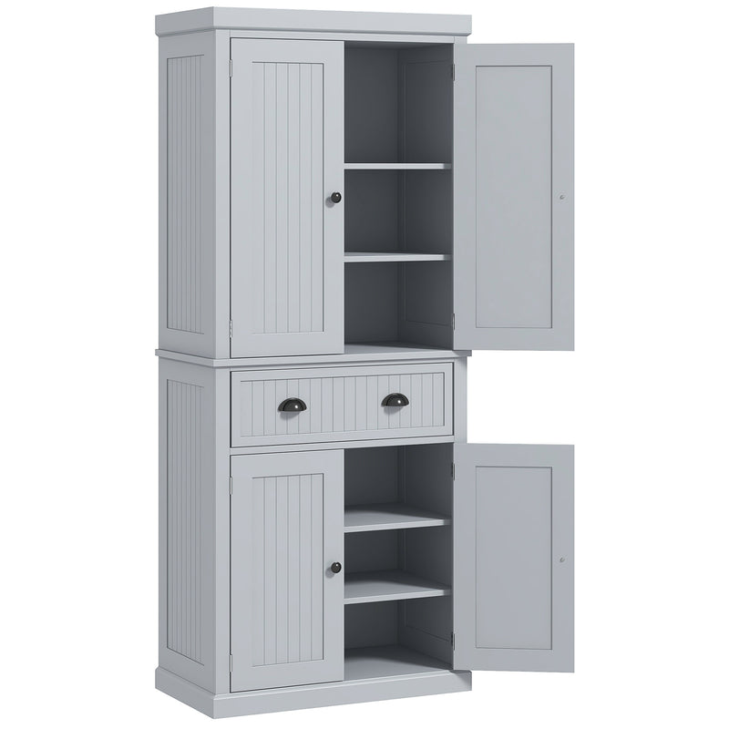 Tall Kitchen Storage Cabinet With Adjustable Shelves And Drawers