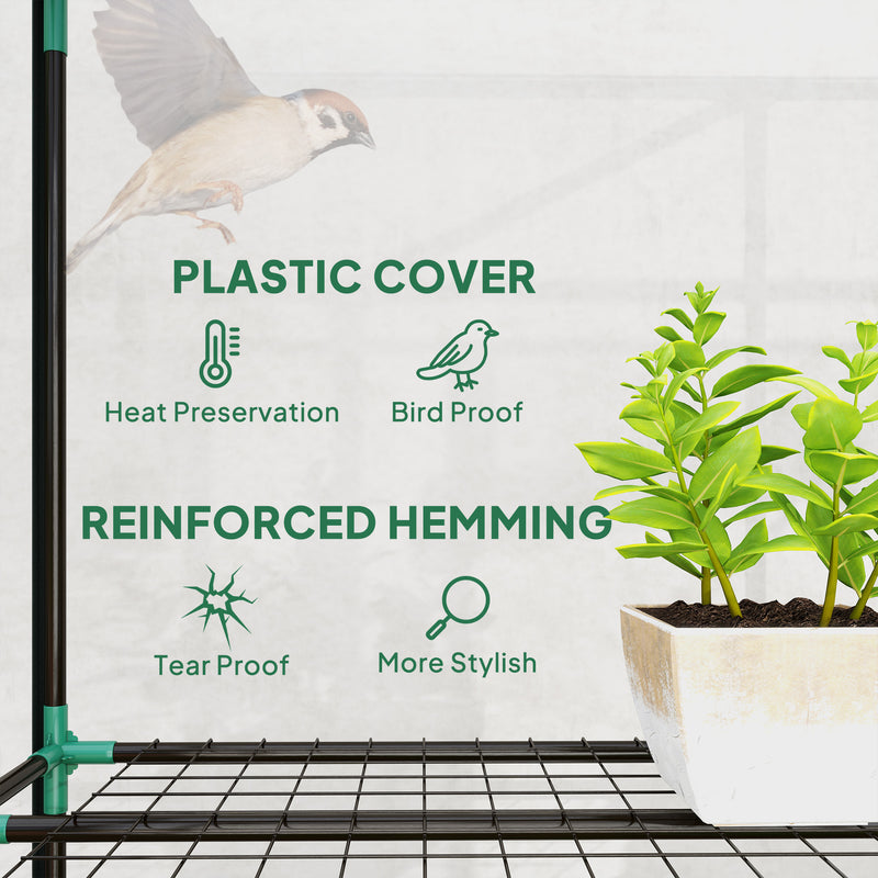 46 x 215cm Nine Shelf Walk In Greenhouse Portable Plant Grow House by Outsunny