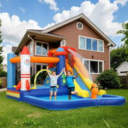 5 in 1 Kids Bouncy Castle with Water Slide Splash Pool and Blower by Outsunny AOSOM