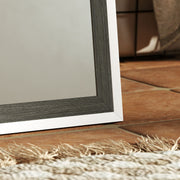 Two Tone Full Length Mirror 162 cm Tall in White and Grey with Modern Slim Frame