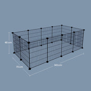 Guinea pig cage 12-panel indoor playpen by Songmics, layout configuration view