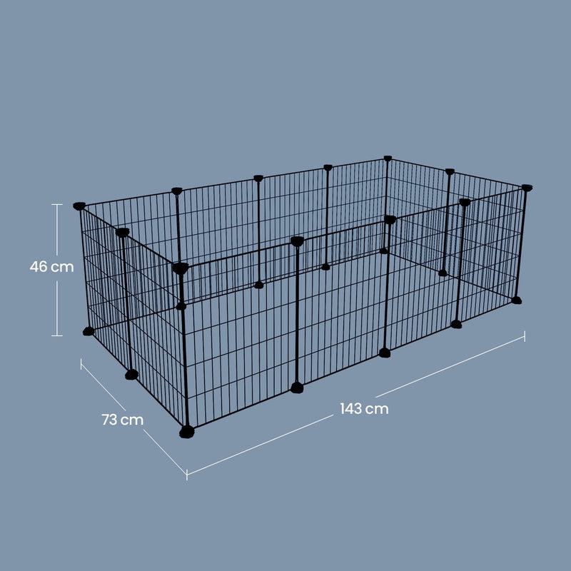 Guinea pig cage 12-panel indoor playpen by Songmics, layout configuration view