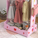 Kids Clothes Rail with 2 Storage Shelves for Ages 3-8 in Hot Pink by AIYAPLAY