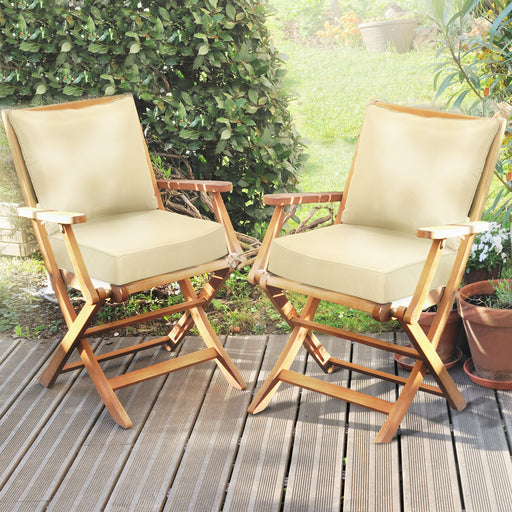 4 Piece Outdoor Chair Cushion Set for Deep Seating Garden Furniture Replacement, Beige