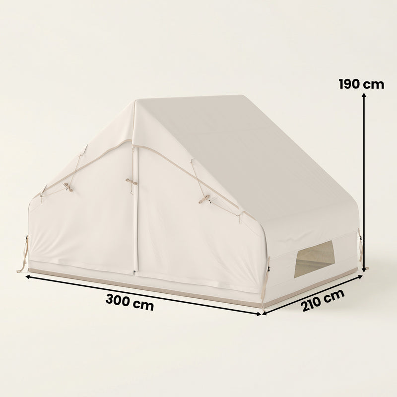 Inflatable Camping Tent For 2–4 People With Pump, Waterproof, Windproof, Beige